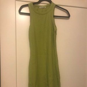 Reformation Loretta Ribbed Tank Minidress - Lime Green